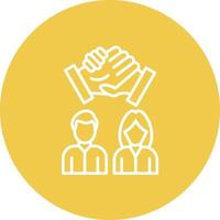 Team Collaboration Line Circle Background Icon vector