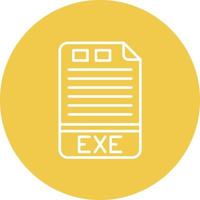 EXE Line Circle Background Icon vector