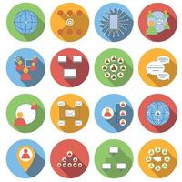 Social network flat icons set vector