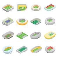 Stadium isometric 3d icons vector