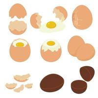 Eggshell icons set, isometric style vector