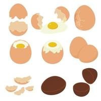 Eggshell icons set, isometric style vector