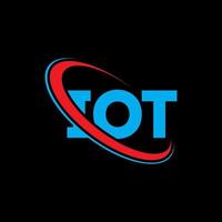 logotipo de iot. letra iot. diseño de logotipo de letra iot. logotipo de iniciales iot vinculado con círculo y logotipo de monograma en mayúsculas. tipografía iot para tecnología, negocios y marca inmobiliaria. vector