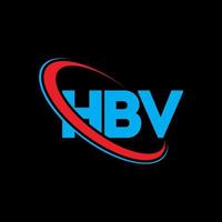 logotipo de hbv. carta hbv. diseño del logotipo de la letra hbv. logotipo de iniciales hbv vinculado con círculo y logotipo de monograma en mayúsculas. tipografía hbv para tecnología, negocios y marca inmobiliaria. vector