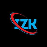 IZK logo. IZK letter. IZK letter logo design. Initials IZK logo linked with circle and uppercase monogram logo. IZK typography for technology, business and real estate brand. vector