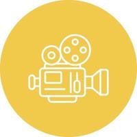 Film Camera Line Circle Background Icon vector