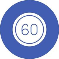 60 Speed Limit Glyph Circle Background Icon vector