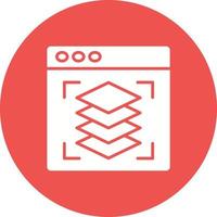 Depth Perception Glyph Circle Background Icon vector