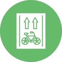 Bike Lane Glyph Circle Background Icon vector