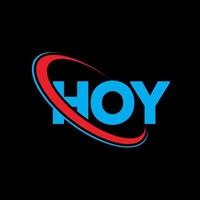 HOY logo. HOY letter. HOY letter logo design. Initials HOY logo linked with circle and uppercase monogram logo. HOY typography for technology, business and real estate brand. vector