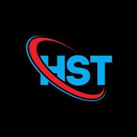 logotipo hst. primera letra. diseño del logotipo de la letra hst. logotipo de iniciales hst vinculado con círculo y logotipo de monograma en mayúsculas. tipografía hst para tecnología, negocios y marca inmobiliaria. vector