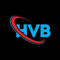 logotipo de hvb. letra hvb. diseño del logotipo de la letra hvb. logotipo de iniciales hvb vinculado con círculo y logotipo de monograma en mayúsculas. tipografía hvb para tecnología, negocios y marca inmobiliaria. vector