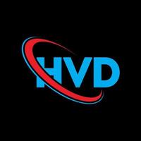 logotipo de hvd. letra hvd. diseño del logotipo de la letra hvd. logotipo de iniciales hvd vinculado con círculo y logotipo de monograma en mayúsculas. tipografía hvd para tecnología, negocios y marca inmobiliaria. vector