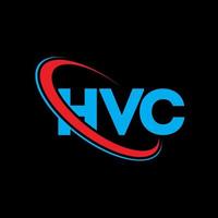 logotipo de hvc. letra hvc. diseño del logotipo de la letra hvc. logotipo de iniciales hvc vinculado con círculo y logotipo de monograma en mayúsculas. tipografía hvc para tecnología, negocios y marca inmobiliaria. vector