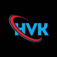 logotipo de hvk. letra hvk. diseño del logotipo de la letra hvk. Logotipo de iniciales hvk vinculado con círculo y logotipo de monograma en mayúsculas. tipografía hvk para tecnología, negocios y marca inmobiliaria. vector