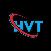 logotipo hvt. letra hvt. diseño del logotipo de la letra hvt. logotipo de iniciales hvt vinculado con círculo y logotipo de monograma en mayúsculas. tipografía hvt para tecnología, negocios y marca inmobiliaria. vector