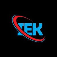 logotipo de iek. letra iek. diseño del logotipo de la letra iek. Logotipo de iniciales iek vinculado con círculo y logotipo de monograma en mayúsculas. tipografía iek para tecnología, negocios y marca inmobiliaria. vector