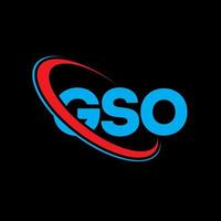 logotipo de la OSG. carta de la OSG. diseño del logotipo de la letra gso. Logotipo de iniciales gso vinculado con círculo y logotipo de monograma en mayúsculas. tipografía gso para tecnología, negocios y marca inmobiliaria. vector