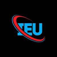 logotipo de la ieu. es decir carta. diseño del logotipo de la letra ieu. logotipo de las iniciales ieu vinculado con un círculo y un logotipo del monograma en mayúsculas. tipografía ieu para tecnología, negocios y marca inmobiliaria. vector