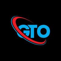 logotipo de gto. letra gto. diseño del logotipo de la letra gto. logotipo de las iniciales gto vinculado con un círculo y un logotipo de monograma en mayúsculas. tipografía gto para tecnología, negocios y marca inmobiliaria. vector