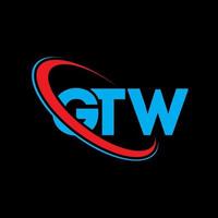 logotipo de gtw. letra gw. diseño del logotipo de la letra gtw. logotipo de iniciales gtw vinculado con círculo y logotipo de monograma en mayúsculas. tipografía gtw para tecnología, negocios y marca inmobiliaria. vector