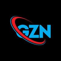 logotipo gzn. carta gzn. diseño del logotipo de la letra gzn. logotipo de gzn iniciales vinculado con círculo y logotipo de monograma en mayúsculas. tipografía gzn para tecnología, negocios y marca inmobiliaria. vector