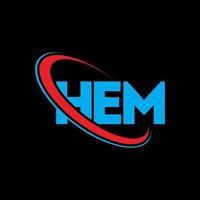 HEM logo. HEM letter. HEM letter logo design. Initials HEM logo linked with circle and uppercase monogram logo. HEM typography for technology, business and real estate brand. vector