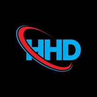 logotipo hdd. letra hd. diseño del logotipo de la letra hhd. logotipo de las iniciales hhd vinculado con un círculo y un logotipo de monograma en mayúsculas. tipografía hhd para tecnología, negocios y marca inmobiliaria. vector