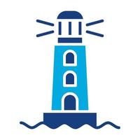 Lighthouse Glyph Two Color Icon vector