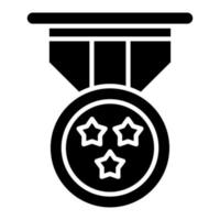iconos de glifo de medalla de bronce vector