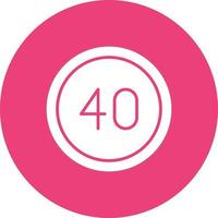 40 Speed Limit Glyph Circle Background Icon vector