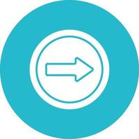 One Way Glyph Circle Background Icon vector