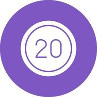 20 Speed Limit Glyph Circle Background Icon vector