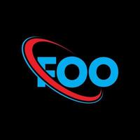 logotipo de Foo. fo carta. diseño del logotipo de la letra foo. iniciales del logotipo de foo vinculado con un círculo y un logotipo de monograma en mayúsculas. tipografía foo para tecnología, negocios y marca inmobiliaria. vector