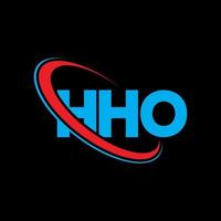 logotipo de hho. hho carta. diseño del logotipo de la letra hho. logotipo de las iniciales hho vinculado con un círculo y un logotipo de monograma en mayúsculas. tipografía hho para tecnología, negocios y marca inmobiliaria. vector