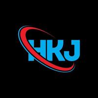 logotipo hkj. letra hkj. diseño del logotipo de la letra hkj. logotipo de iniciales hkj vinculado con círculo y logotipo de monograma en mayúsculas. tipografía hkj para tecnología, negocios y marca inmobiliaria. vector