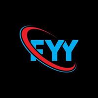 logotipo de fyy. carta fyy. diseño del logotipo de la letra fyy. logotipo de iniciales fyy vinculado con círculo y logotipo de monograma en mayúsculas. tipografía fyy para tecnología, negocios y marca inmobiliaria. vector