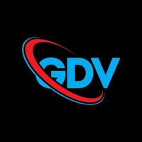 logotipo de gdv. carta gdv. diseño del logotipo de la letra gdv. Logotipo de iniciales gdv vinculado con círculo y logotipo de monograma en mayúsculas. tipografía gdv para tecnología, negocios y marca inmobiliaria. vector