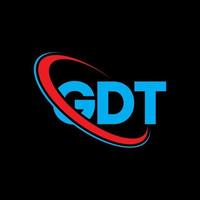 GDT logo. GDT letter. GDT letter logo design. Initials GDT logo linked with circle and uppercase monogram logo. GDT typography for technology, business and real estate brand. vector