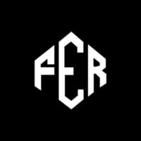 diseño de logotipo de letra fer con forma de polígono. fer diseño de logotipo en forma de polígono y cubo. fer hexágono vector logo plantilla colores blanco y negro. fer monograma, logotipo comercial e inmobiliario.