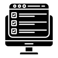 Website Checklist Glyph Icon vector