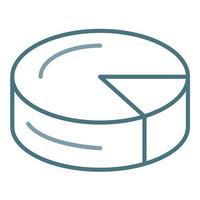 3D Pie Chart Line Two Color Icon vector