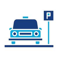 Parking Glyph Two Color Icon vector
