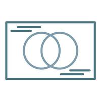 Venn Diagram Line Two Color Icon vector