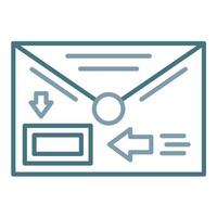 Post Stamp Line Two Color Icon vector