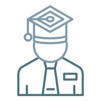 Graduate Line Two Color Icon vector