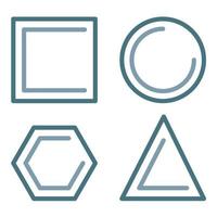 Geometric Shapes Line Two Color Icon vector