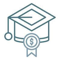 Scholarship Line Two Color Icon vector