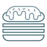 Cuban Sandwich Line Two Color Icon vector