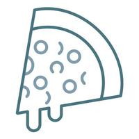 icono de dos colores de la línea de pizza vector